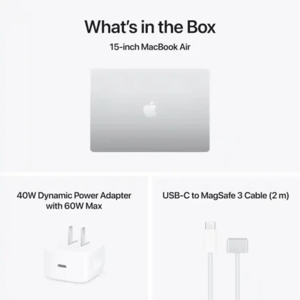 Apple Macbook Air 15″ MDV94 Apple M5 Chip, 10 core CPU & 10 core GPU, 16GB Memory, 512GB SSD, 15″ Liquid Retina Display, mac OS, Silver - image 4