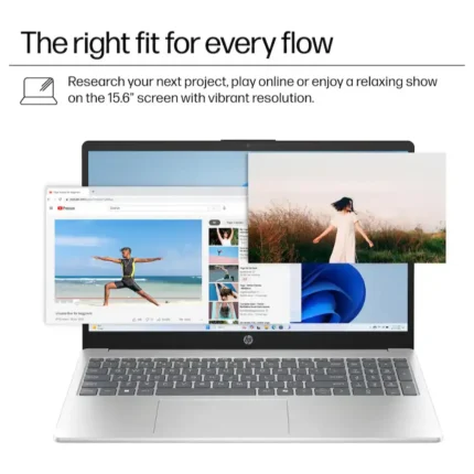 HP 15-FC0146DX Touchscreen Laptop, AMD Ryzen 5 7520U, AMD Radeon Graphics, 8GB LPDDR5 RAM, 512GB SSD, 15.6″ FHD IPS Touch, Windows 11 Home, Natural Silver - image 5