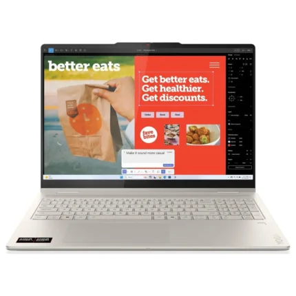 Lenovo Yoga 7 2-in-1 16AKP10 Laptop, AMD Ryzen AI 7 350, 16GB LPDDR5X-7500 RAM, 1TB PCIe 4.0 NVMe SSD, AMD Radeon 860M, 16" WUXGA Touch, Windows 11 Pro, Seashell, 83JU0004US