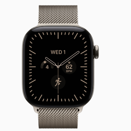 Apple Watch Series 12 with Milanese Loop, 42mm and 46mm, Dark Bronze Aluminum, Natural Titanium, Radiant Gold Titanium, GPS and GPS Plus Cellular, watchOS 27
